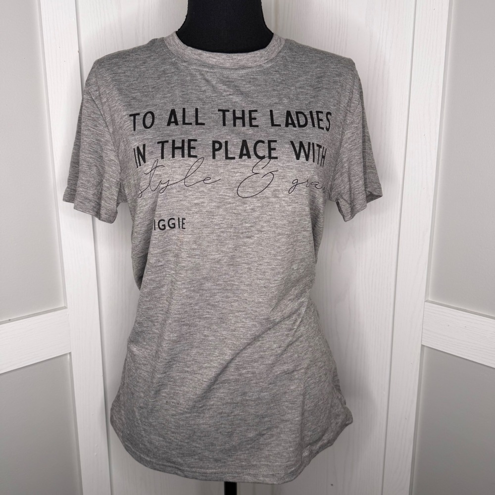 Biggie T-shirt Women Small Gray Hip Hop Graphic Tee Style & Grace Quote